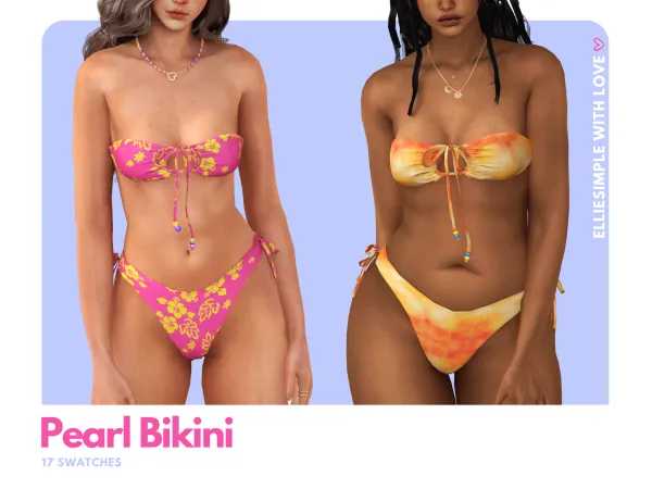 Alpha elliesimple pearl bikini - The Sims 4 custom content