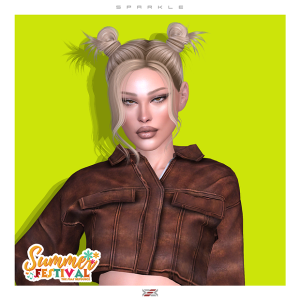 Alpha Sparkle Hair by simsfinds - The Sims 4 Custom Content