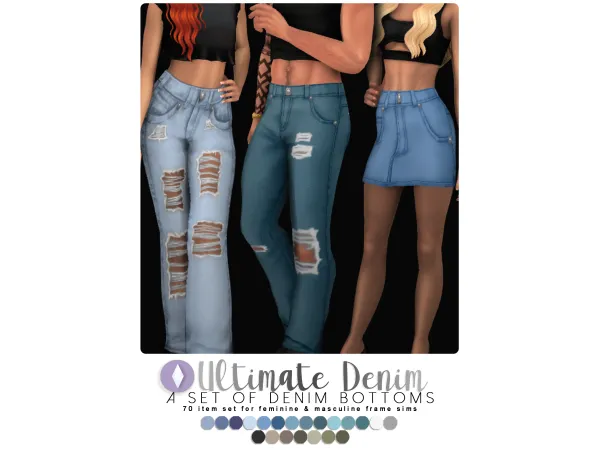 Maxis Match Ultimate Denim Collection by nucrests - The Sims 4 Custom Content