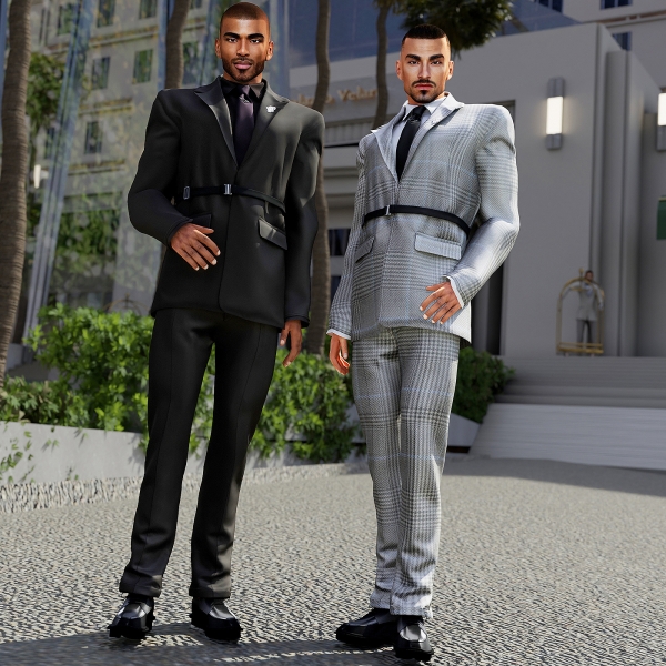 Alpha Buckle Detail Suit cool_content_star by cool_content_star - The Sims 4 Custom Content