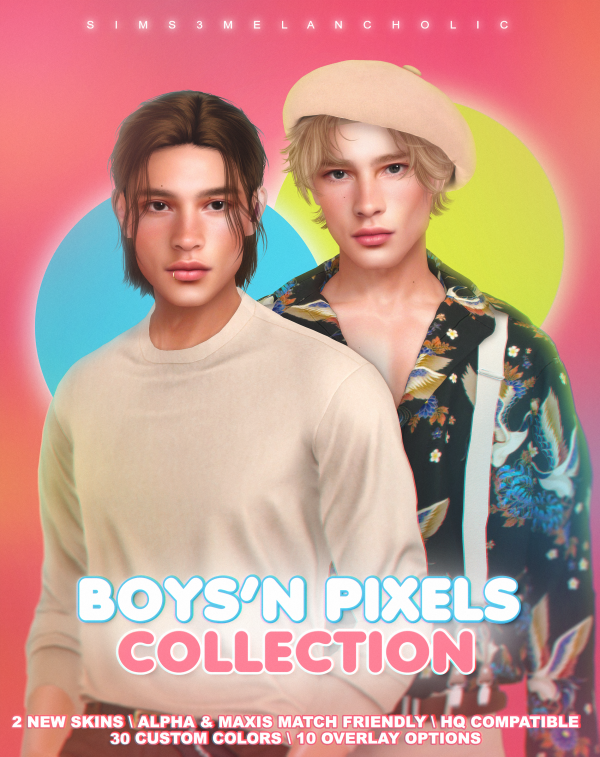 Alpha BOYS'N PIXELS COLLECTION set of genetics for boys by simsfinds - The Sims 4 Custom Content