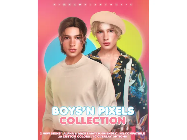 Alpha BOYS'N PIXELS COLLECTION set of genetics for boys - The Sims 4 Custom Content