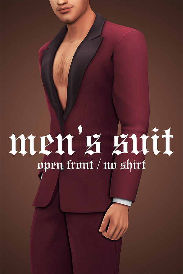 Maxis Match Mens open front suit by simsfinds - The Sims 4 Custom Content