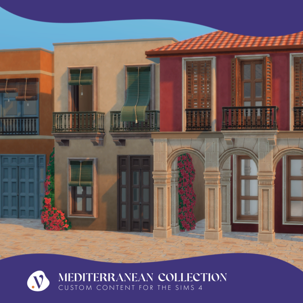 Maxis Match Mediterranean Build Collection Download by simsfinds - The Sims 4 Custom Content