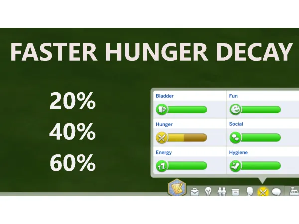 Maxis Match Faster Hunger Decay by simsfinds - The Sims 4 Custom Content
