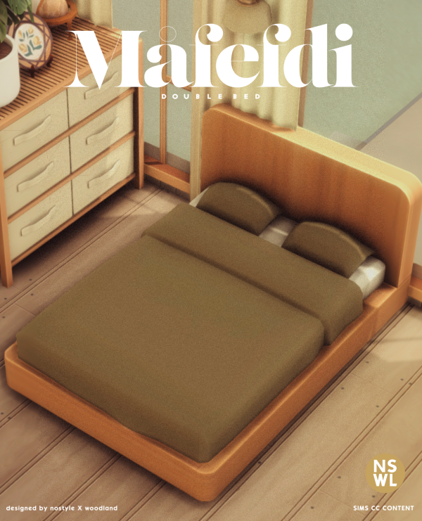 Maxis Match DoubleBed by simsfinds - The Sims 4 Custom Content