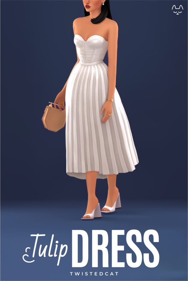 Maxis Match Tulip Dress(Download) by simsfinds - The Sims 4 Custom Content