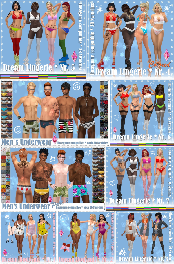 Maxis Match Lingerie for the new expansion pack Lovestruck by simsfinds - The Sims 4 Custom Content