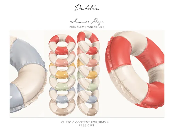 Alpha dahlia summer daze pool float (gift) by bergdorfsims - The Sims 4 Custom Content