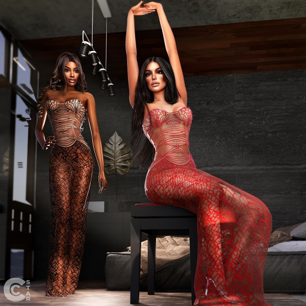 Alpha Sheer Embellished Evening Gown cool_content_star by cool_content_star - The Sims 4 Custom Content