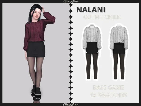 Alpha Nalani Outfit Child by clarity-sims - The Sims 4 Custom Content