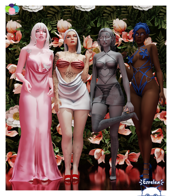 Alpha Clothes Recolor belaloallure3 Burning desire collection by simsfinds - The Sims 4 Custom Content