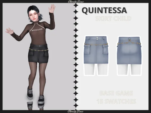 Alpha Quintessa Skirt Child - The Sims 4 Custom Content