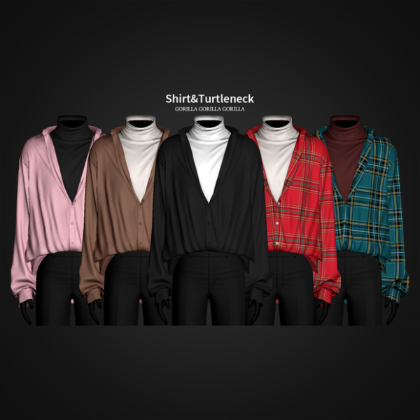 Mix ShirtTurtleneck by simsfinds - The Sims 4 Custom Content