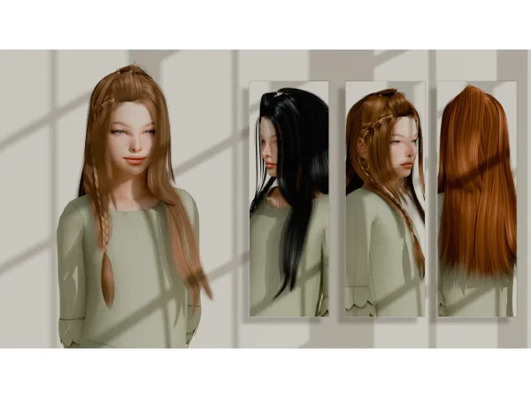 Alpha [MODCo] Amora Hairstyle Child by sorensms - The Sims 4 Custom Content