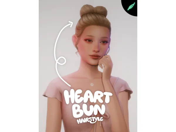 Maxis Match heart bun hairstyle by thatonegreenleaf - The Sims 4 Custom Content