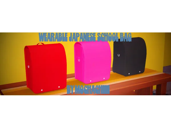 Mix Wearable Japanese School Bag by simsfinds - The Sims 4 Custom Content