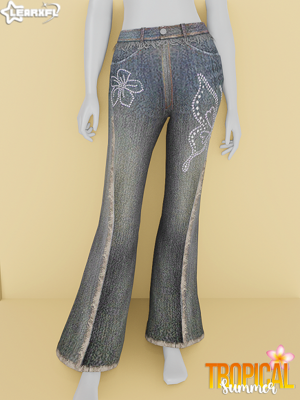 Alpha Tropical Summer Denim Jeans [313 Items] by simsfinds - The Sims 4 Custom Content