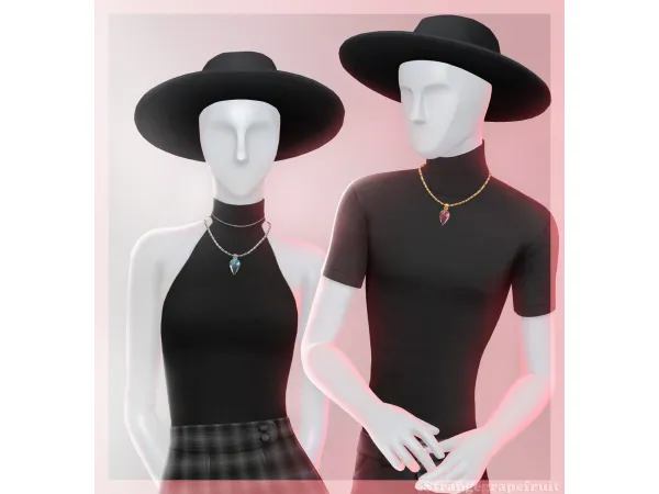 Maxis Match Glowing Crystal Necklace by strangegrapefruit - The Sims 4 Custom Content