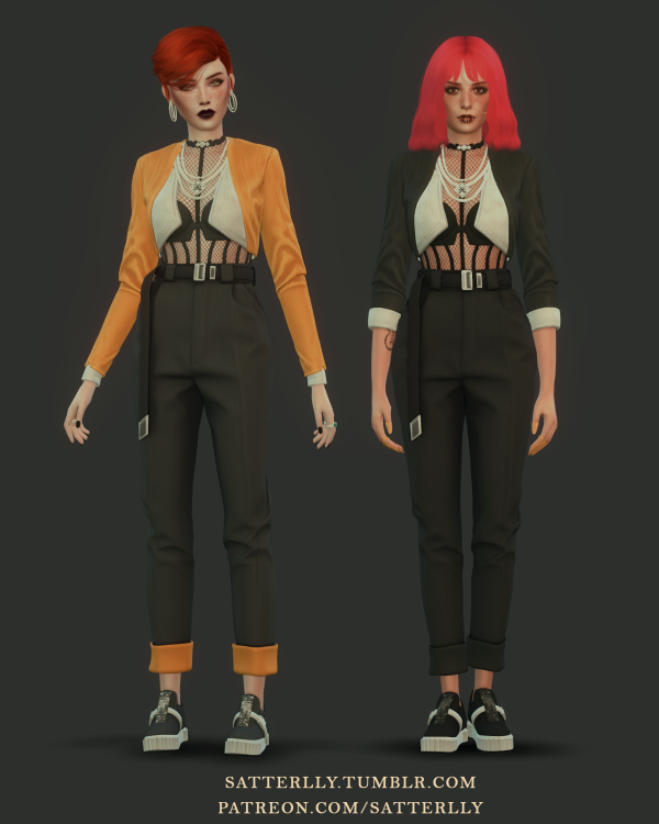 Alpha Cyberpunk 2077 Phantom Liberty Aurore Cassel outfit by simsfinds - The Sims 4 Custom Content