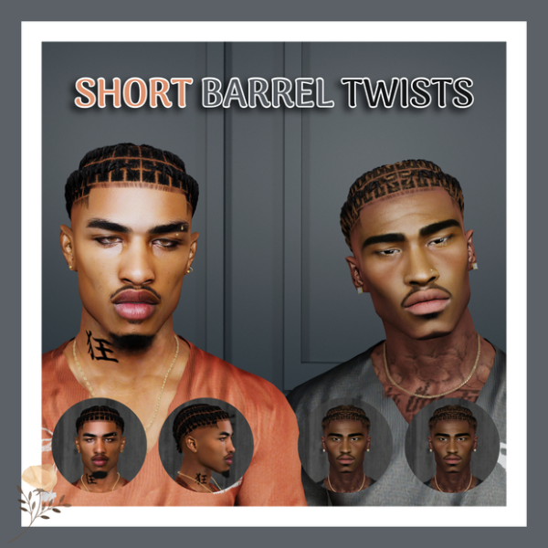 Alpha SHORT BARREL TWISTS by simsfinds - The Sims 4 Custom Content