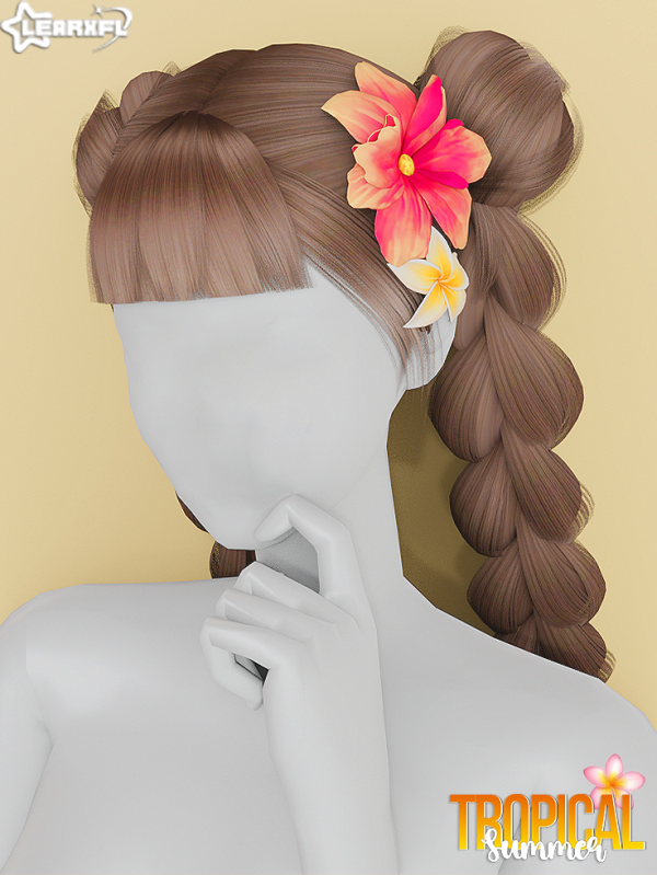 Mix Tropical Summer Flower Headwear [613 Items] by simsfinds - The Sims 4 Custom Content