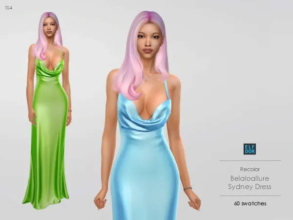 Mix Belaloallure Sydney Dress RC - The Sims 4 Custom Content