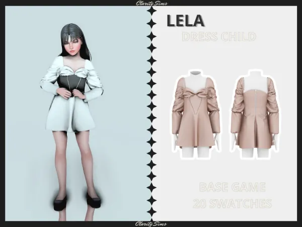 Alpha Lela Dress Child - The Sims 4 Custom Content