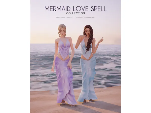 Halter top + Long skirt - Mermaid Love Spell Collection