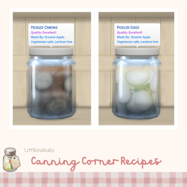 Maxis Match Pickled Onions Eggs Canning Recipes by simsfinds - The Sims 4 Custom Content