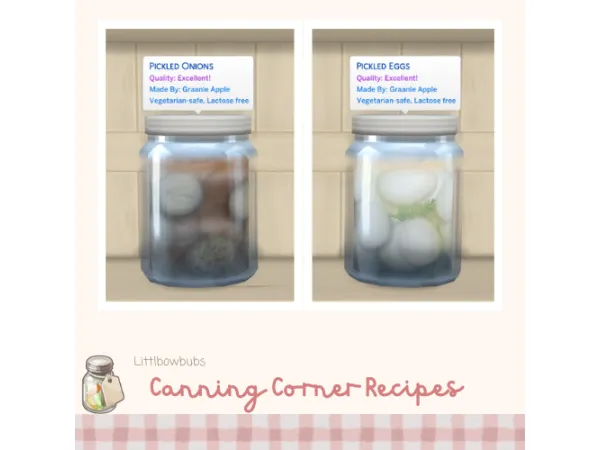 Maxis Match Pickled Onions Eggs Canning Recipes by littlbowbub - The Sims 4 Custom Content