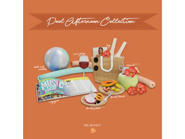 Alpha Pool Afternoon Collection - The Sims 4 Custom Content
