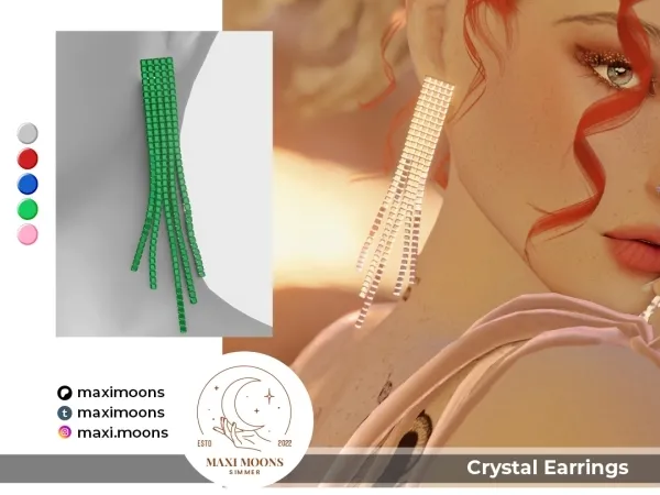 Alpha Crystal Earrings by maximoons - The Sims 4 Custom Content