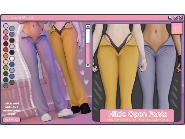 Alpha PEACH Hilde Open Pants by simsfinds - The Sims 4 Custom Content