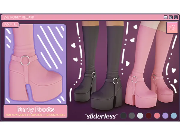 Alpha HONEY Party Boots by simsfinds - The Sims 4 Custom Content