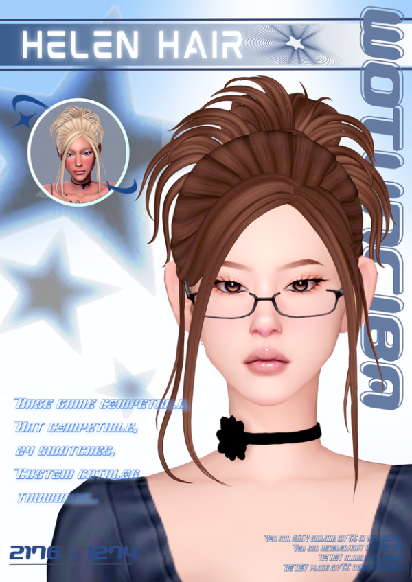 Maxis Match Helen Hair by simsfinds - The Sims 4 Custom Content