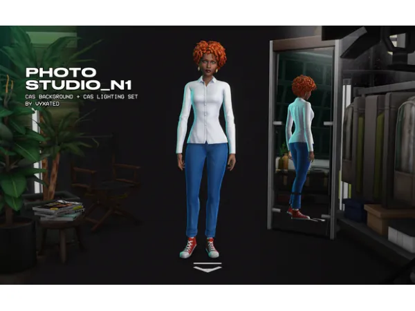 Mix Photo Studio N1 [cas background cas lighting mod] by simsfinds - The Sims 4 Custom Content