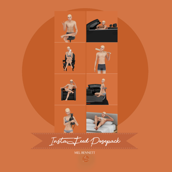 Alpha Insta Feed Posepack by melbennett - The Sims 4 Custom Content