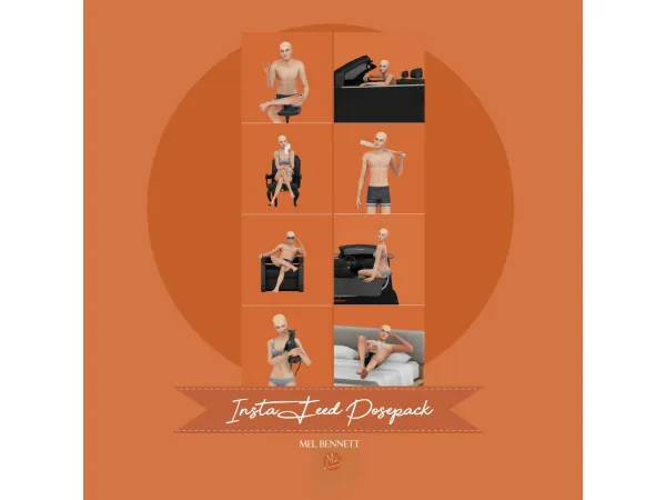 Alpha Insta Feed Posepack - The Sims 4 Custom Content