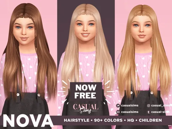 Alpha NOVA HAIRSTYLE kids by simsfinds - The Sims 4 Custom Content