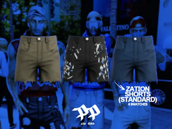 Alpha POPPIN Zation Shorts Standard Version - The Sims 4 Custom Content
