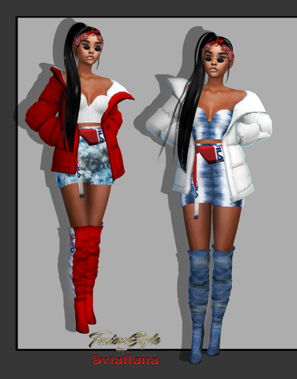 Alpha set of clothes and shoes by fusionstylesims4 - The Sims 4 Custom Content