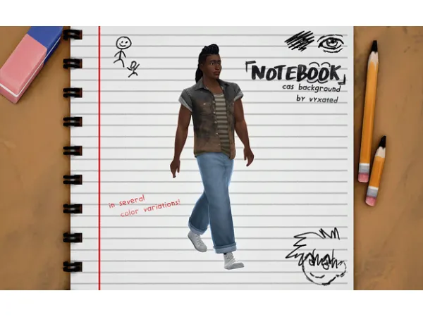 Maxis Match Notebook [cas background] by simsfinds - The Sims 4 Custom Content