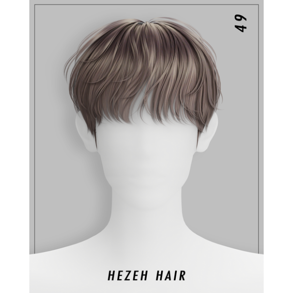 Alpha [Hezeh]Hair_No49 by simsfinds - The Sims 4 Custom Content