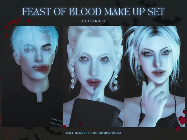 Alpha Feast of Blood make up set_remake by katrina-y - The Sims 4 Custom Content