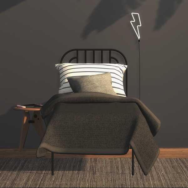 Alpha Anyday Swirl Metal Single Bed by simsfinds - The Sims 4 Custom Content