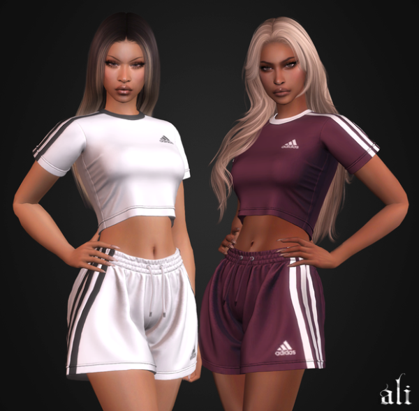 Alpha ADIDAS set (f) july2024 by simsfinds - The Sims 4 Custom Content