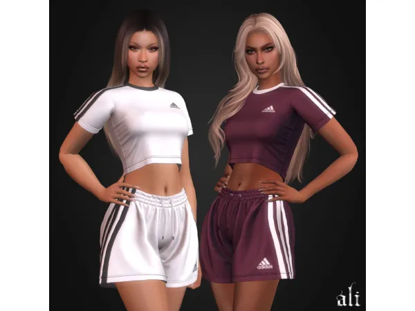 Alpha ADIDAS set (f) july2024 by Ali - The Sims 4 Custom Content