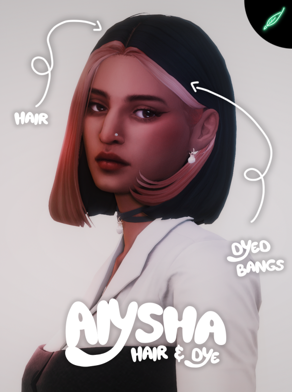 Maxis Match aiysha hair dyed bangs by simsfinds - The Sims 4 Custom Content