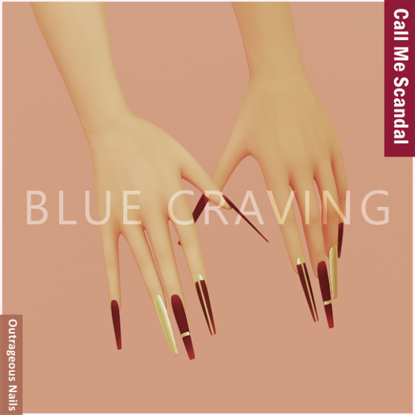 Mix Blue Craving Outrageous Nails by bluecraving - The Sims 4 Custom Content